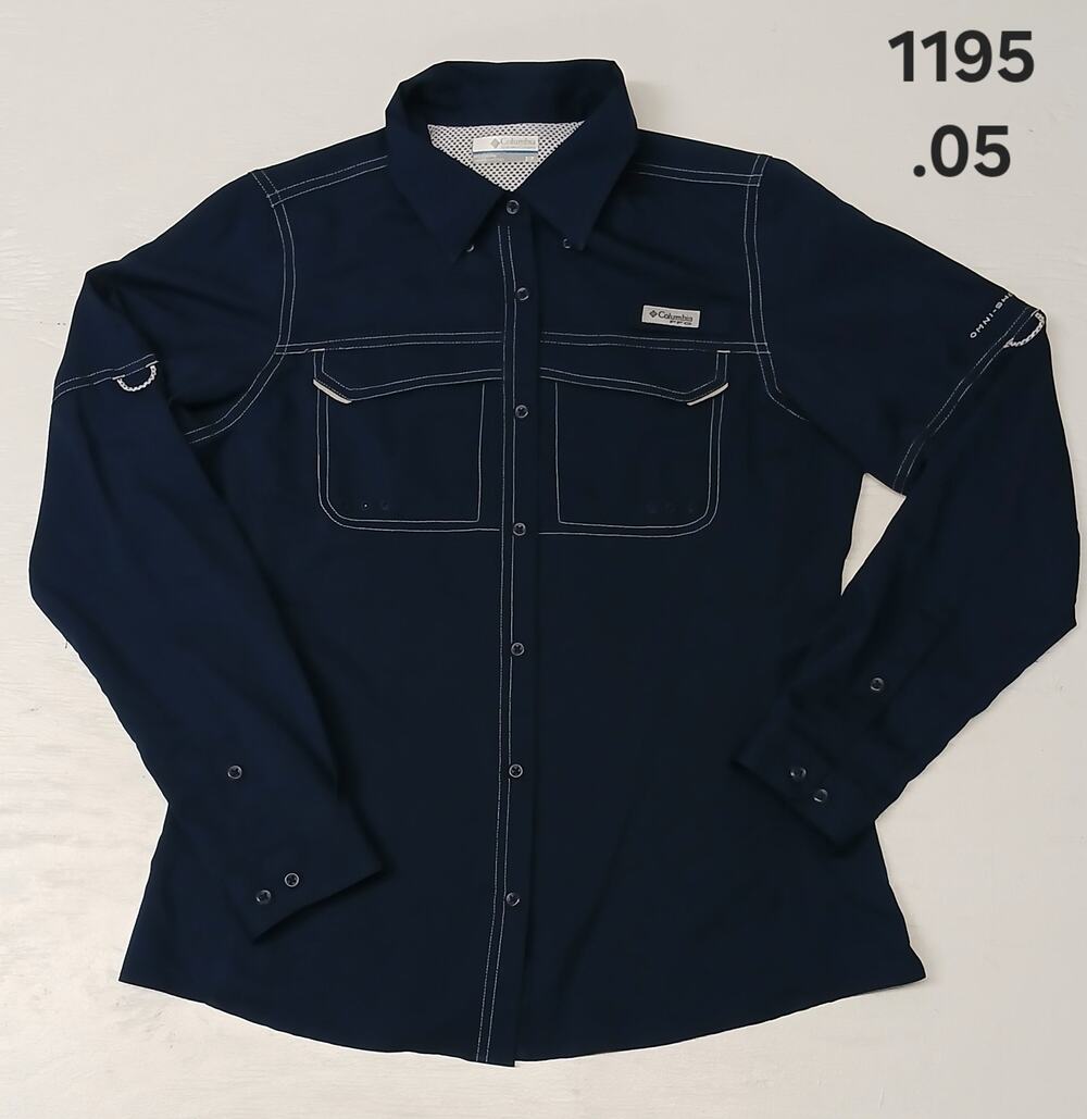 Columbia (Small) Navy Blue Fishing Outdoor Trailing Shirt